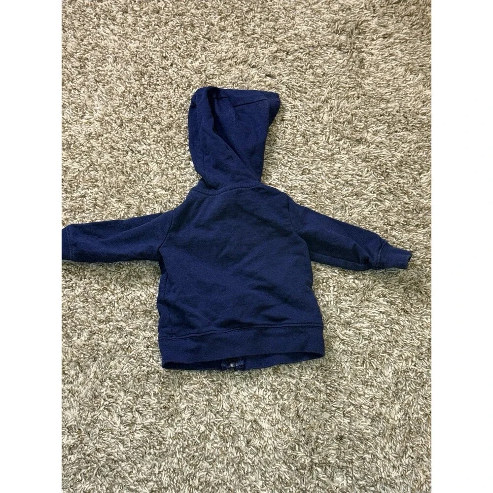 Just One You by Carter's Baby Boy 3M Navy Blue Zip Up Hoodie Palm Tree Embroider